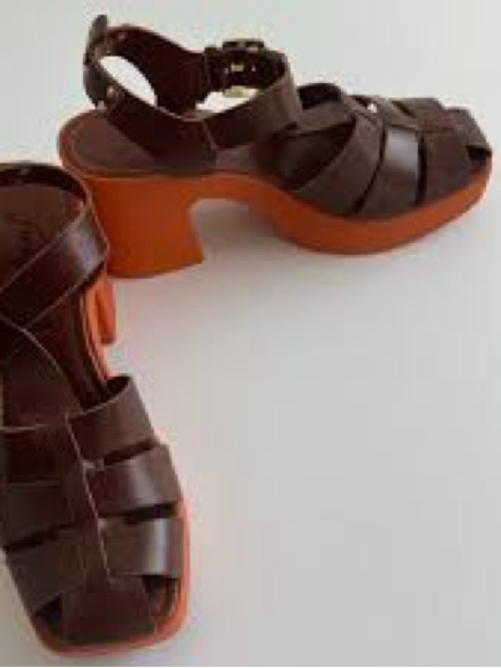 Free People Chunky Platform Sandals in Brown and Orange - Picture 3 of 4